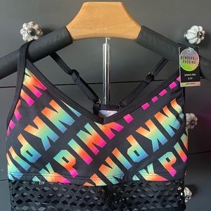 BRAND NEW PINK logo sports bra